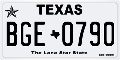 TX license plate BGE0790
