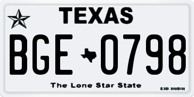 TX license plate BGE0798