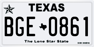 TX license plate BGE0861