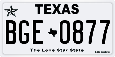 TX license plate BGE0877