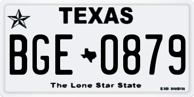 TX license plate BGE0879