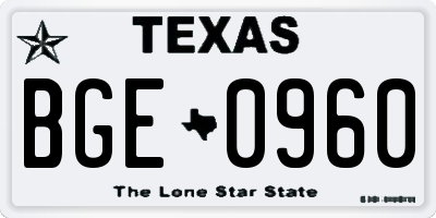 TX license plate BGE0960