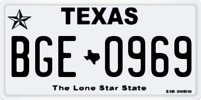 TX license plate BGE0969
