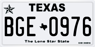 TX license plate BGE0976