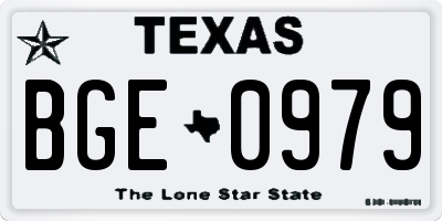 TX license plate BGE0979