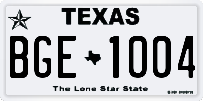 TX license plate BGE1004