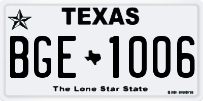 TX license plate BGE1006