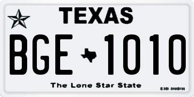 TX license plate BGE1010