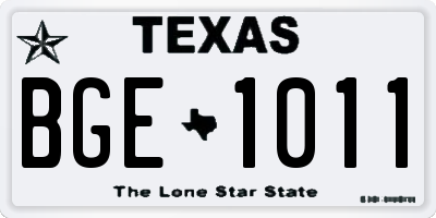 TX license plate BGE1011