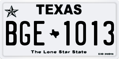 TX license plate BGE1013