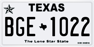 TX license plate BGE1022