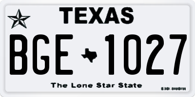 TX license plate BGE1027