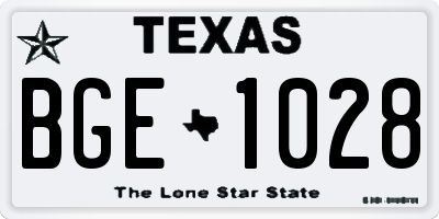 TX license plate BGE1028