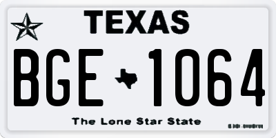 TX license plate BGE1064