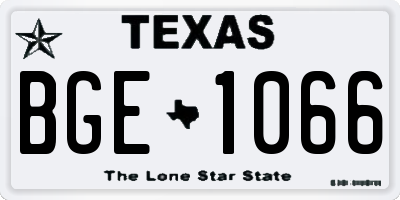 TX license plate BGE1066