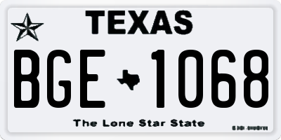 TX license plate BGE1068