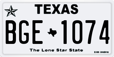 TX license plate BGE1074
