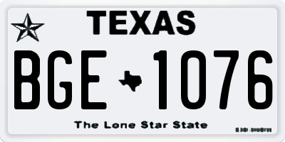 TX license plate BGE1076