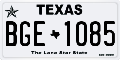 TX license plate BGE1085