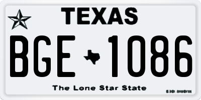 TX license plate BGE1086