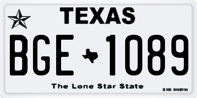 TX license plate BGE1089