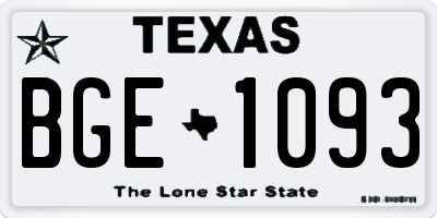 TX license plate BGE1093