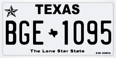 TX license plate BGE1095