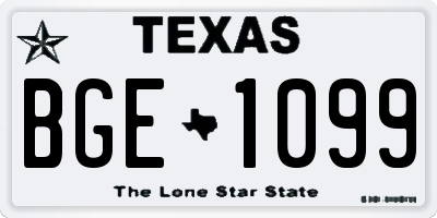 TX license plate BGE1099