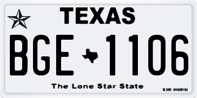 TX license plate BGE1106