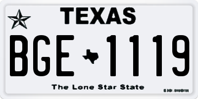 TX license plate BGE1119