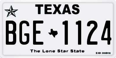 TX license plate BGE1124