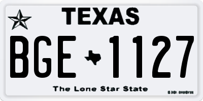 TX license plate BGE1127