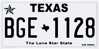TX license plate BGE1128