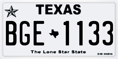 TX license plate BGE1133