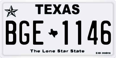 TX license plate BGE1146