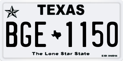 TX license plate BGE1150
