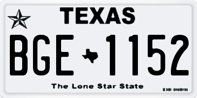 TX license plate BGE1152