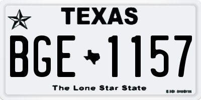 TX license plate BGE1157
