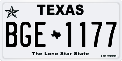 TX license plate BGE1177