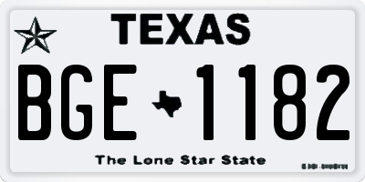 TX license plate BGE1182
