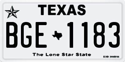 TX license plate BGE1183