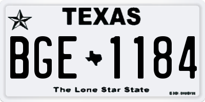 TX license plate BGE1184