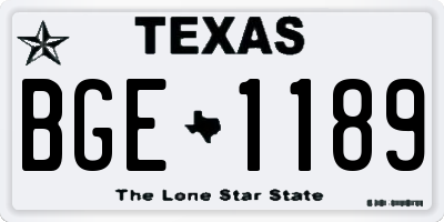 TX license plate BGE1189