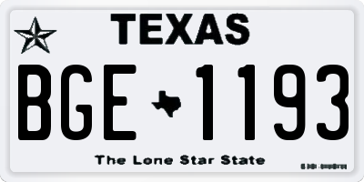 TX license plate BGE1193