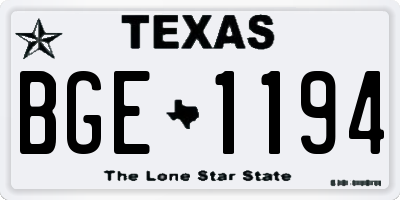 TX license plate BGE1194