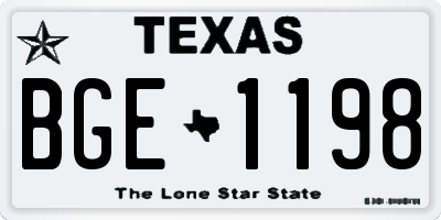 TX license plate BGE1198
