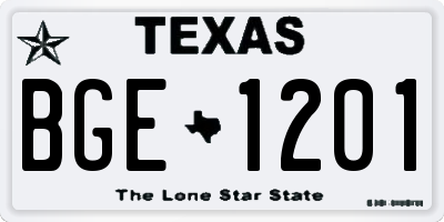 TX license plate BGE1201