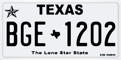 TX license plate BGE1202