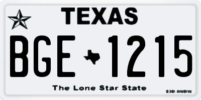 TX license plate BGE1215