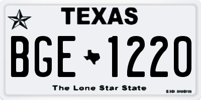 TX license plate BGE1220